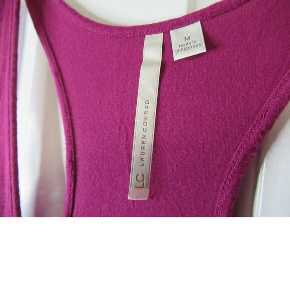 Lauren Conrad Maroon tank sleeveless blouse with decorative front - Picture 3 of 3